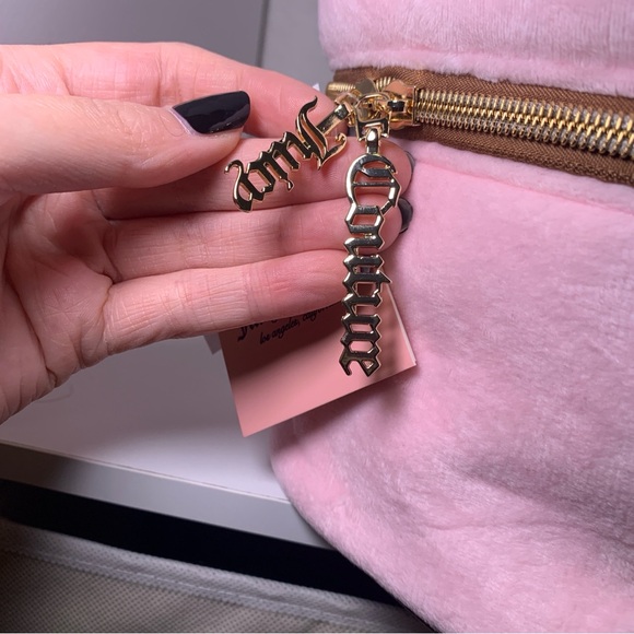 NWT Scottie Dog Juicy Couture Pink Velour Makeup Bag Cosmetic Case Travel Crown - Picture 8 of 16